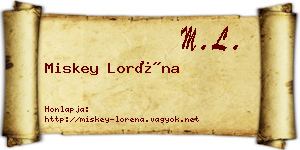 Miskey Loréna névjegykártya